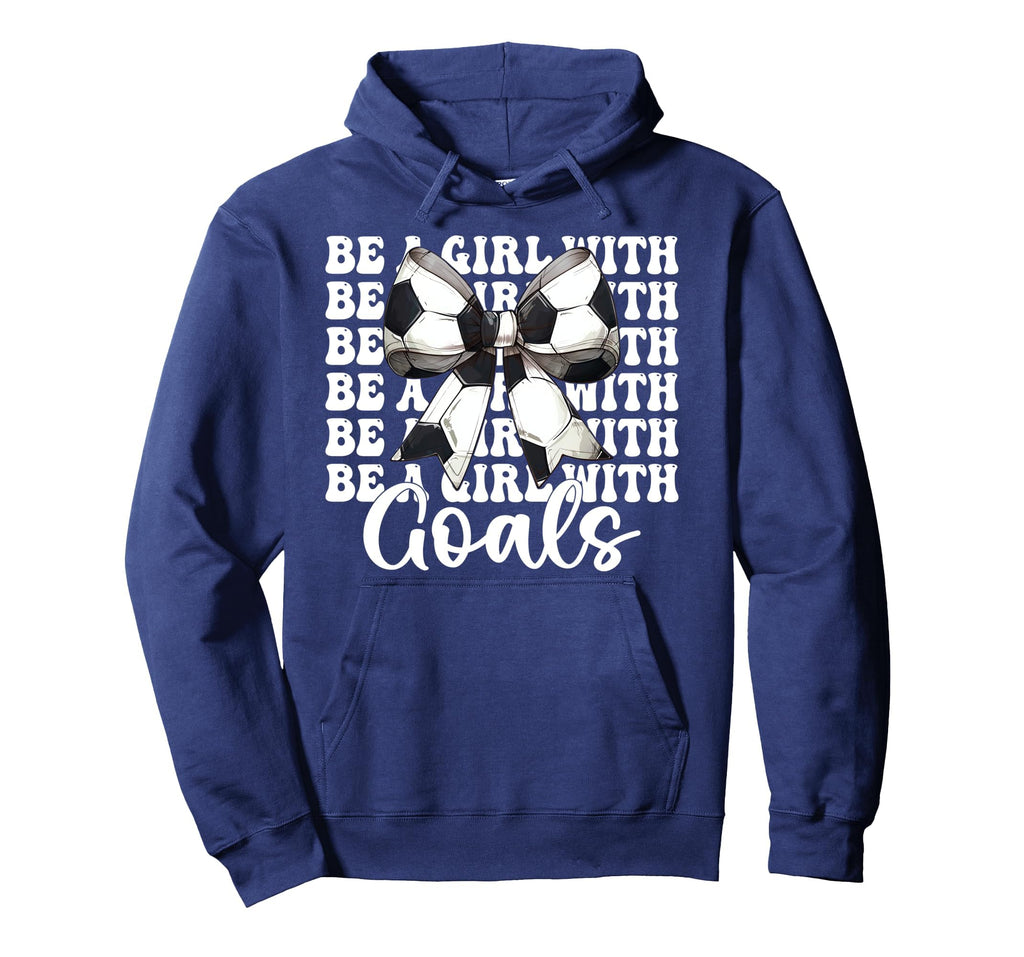 Be Goals Soccer Coquette Bow Hoodie - Unique Graphic for Adults - T-Shirt, Sweatshirt, Hoodie