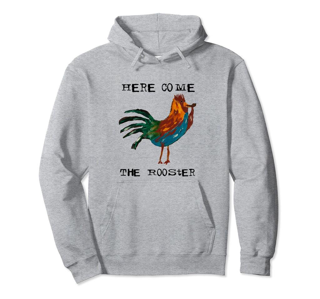 Rooster Hand Painted Grunge Ish 90S Hoodie - Unique Graphic Unisex - T-Shirt, Sweatshirt, Hoodie
