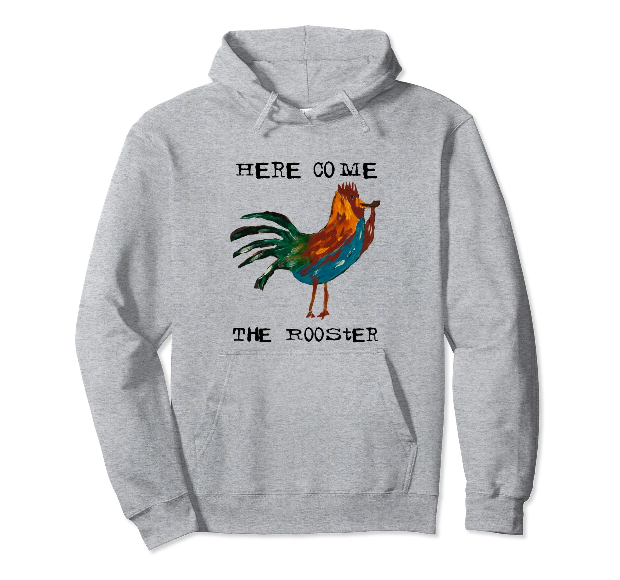 Rooster Hand Painted Grunge Ish 90S Hoodie - Unique Graphic Unisex - T-Shirt, Sweatshirt, Hoodie