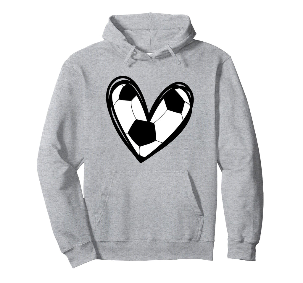 Football Soccer Heart Teen Hoodie - Streetwear Style for Adults - T-Shirt, Sweatshirt, Hoodie