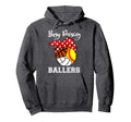 Busy Raising Ballers Softball Hoodie - Casual Everyday Wear Men Women - T-Shirt, Sweatshirt, Hoodie