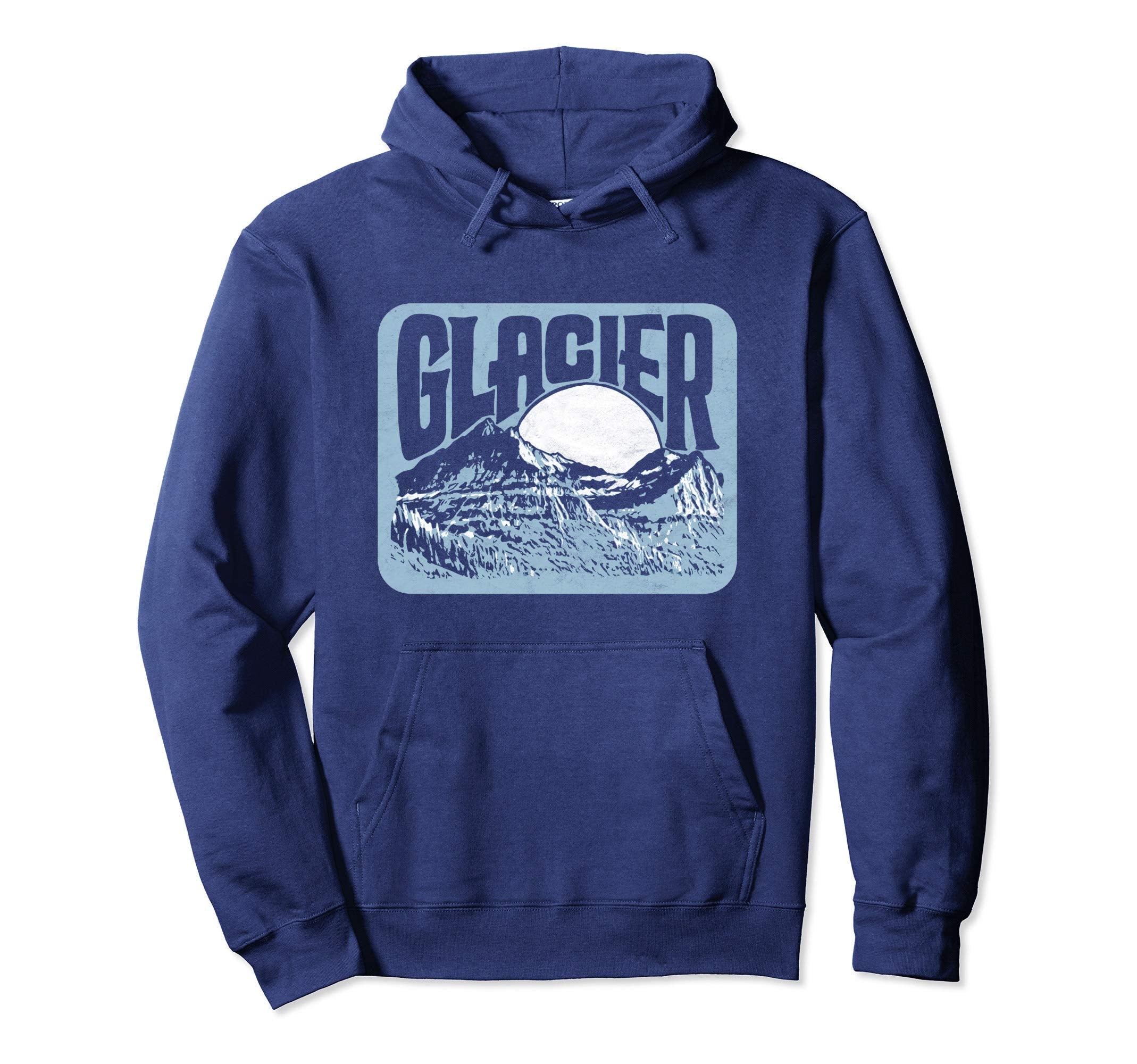 Glacier National Park Distressed 80S Hoodie - Aesthetic Graphic Men Women - T-Shirt, Sweatshirt, Hoodie