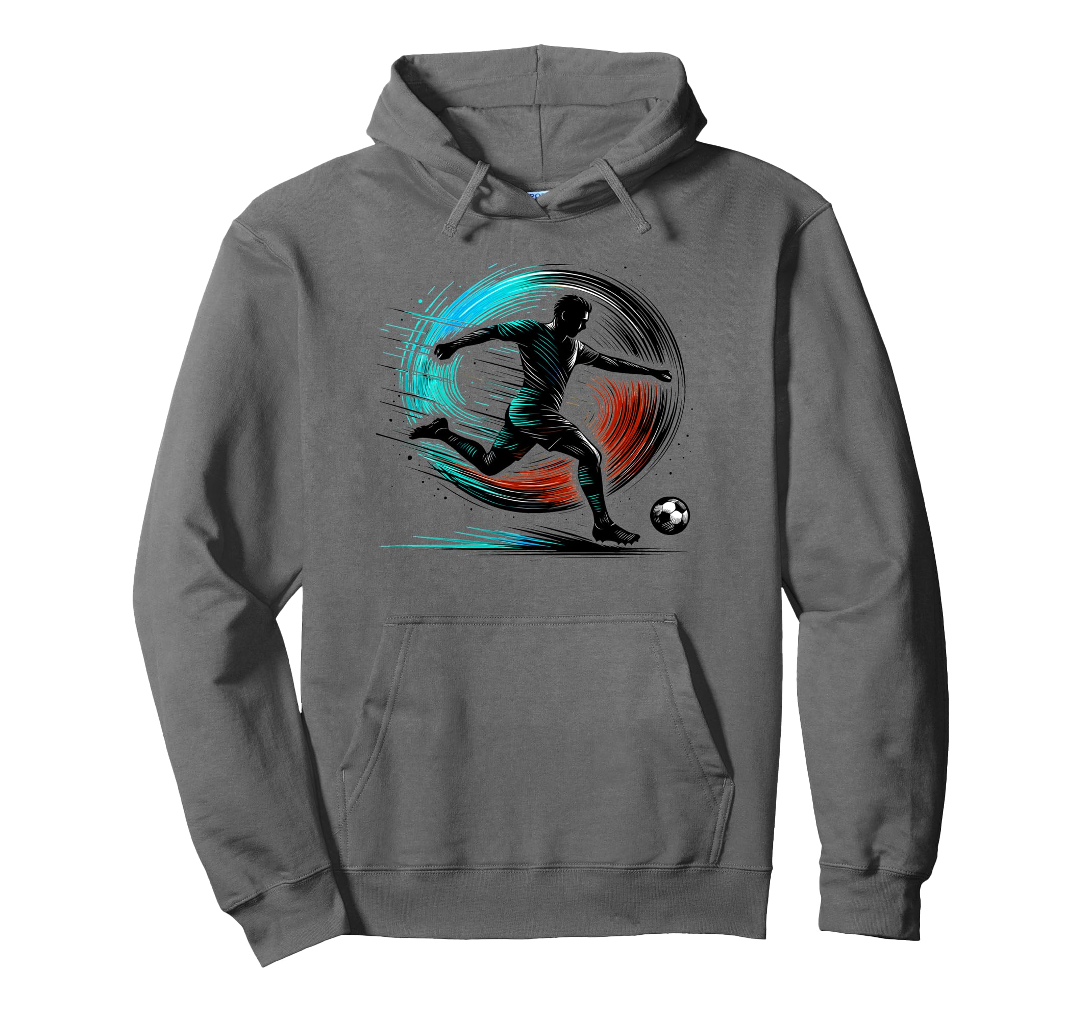 Powerful Soccer Kick Male Athletes Hoodie - Streetwear Style for Adults - T-Shirt, Sweatshirt, Hoodie