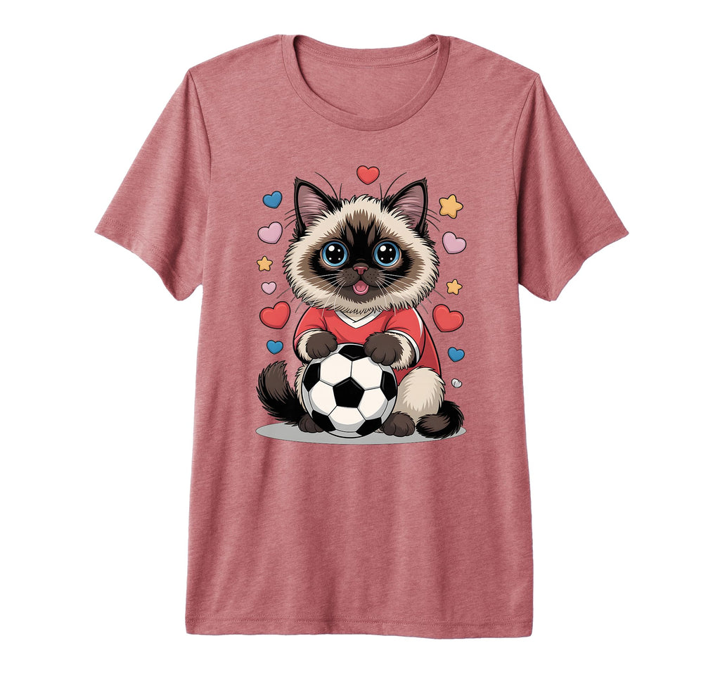 Kawaii Soccer Cat Just Who Loves T-Shirt - Trendy Graphic for Adults - T-Shirt, Sweatshirt, Hoodie