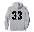 Number 33 Backside 80S 90S Team Hoodie - Aesthetic Graphic for Adults - T-Shirt, Sweatshirt, Hoodie