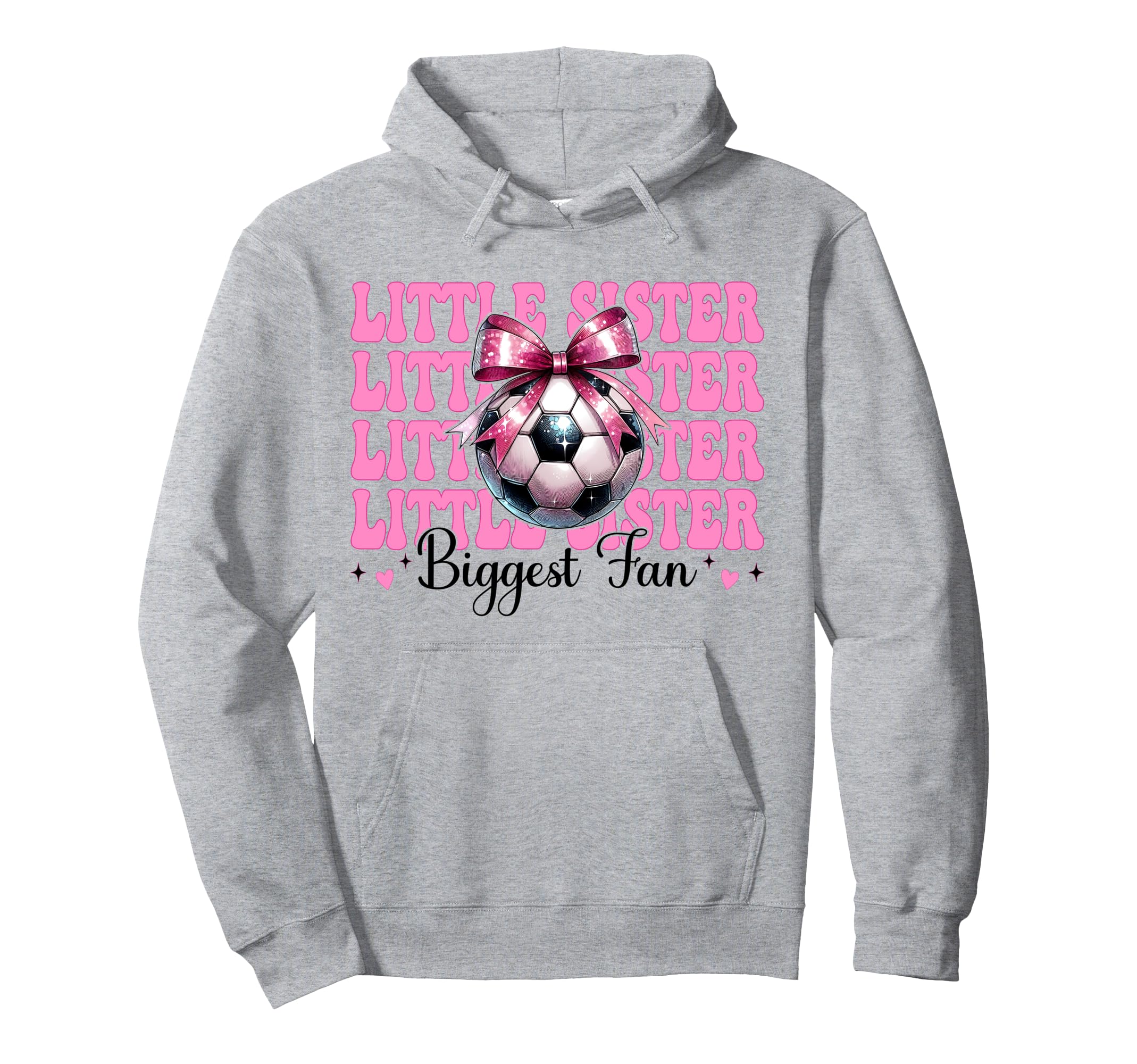 Soccer Sister Soccer Coquette Little Hoodie - Novelty Apparel for Adults - T-Shirt, Sweatshirt, Hoodie