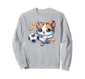 Soccer Player Cat Kitten Kicking Sweatshirt - Custom Art Print for Adults - T-Shirt, Sweatshirt, Hoodie