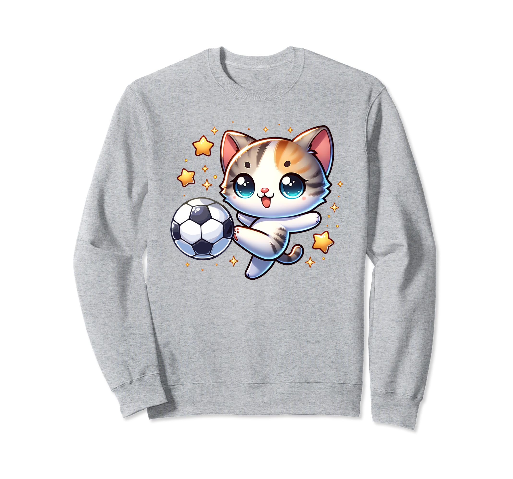 Soccer Player Cat Kitten Kicking Sweatshirt - Custom Art Print for Adults - T-Shirt, Sweatshirt, Hoodie