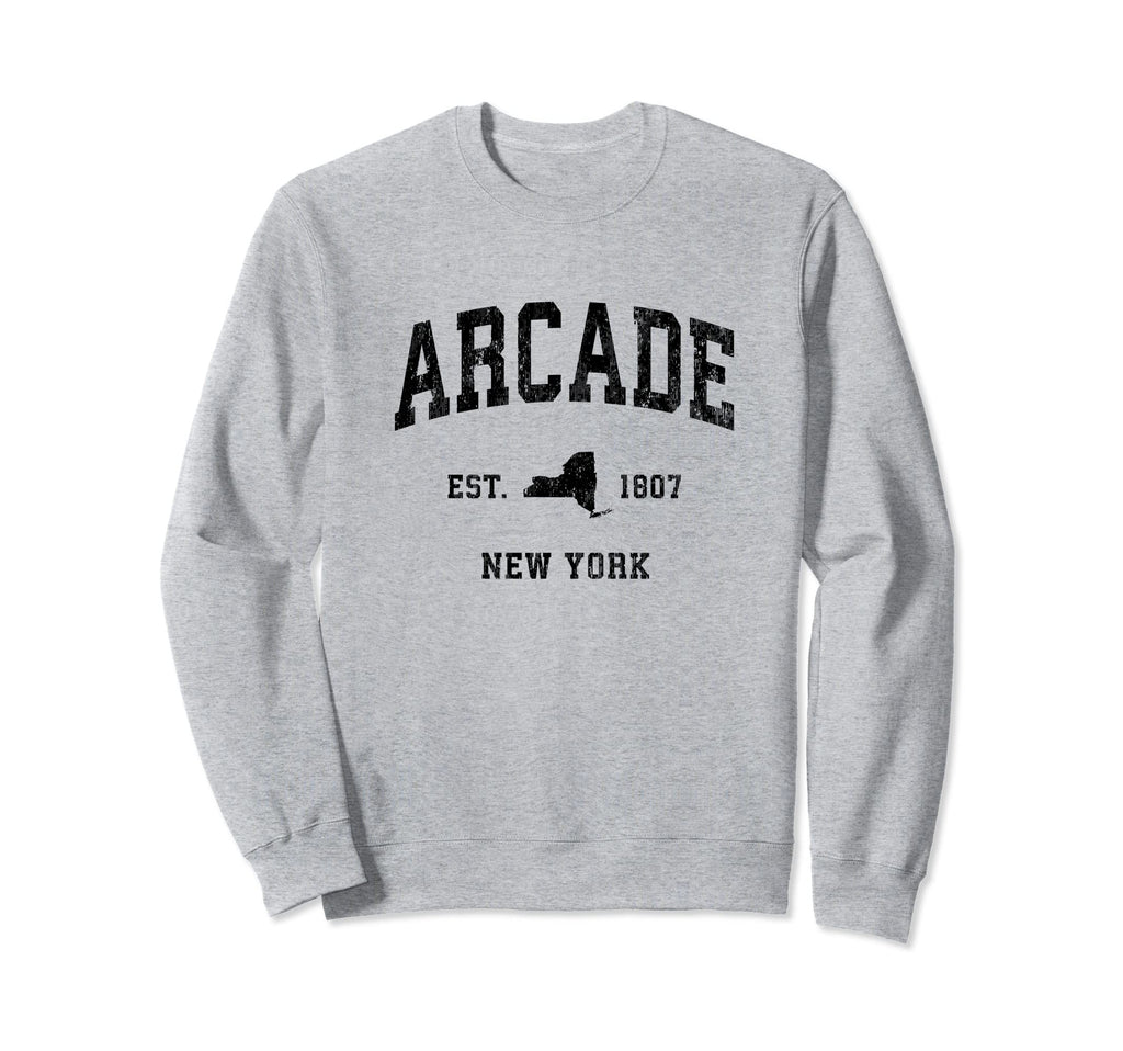 Arcade New York Ny Athletic Black Sweatshirt - Streetwear Style Unisex - T-Shirt, Sweatshirt, Hoodie