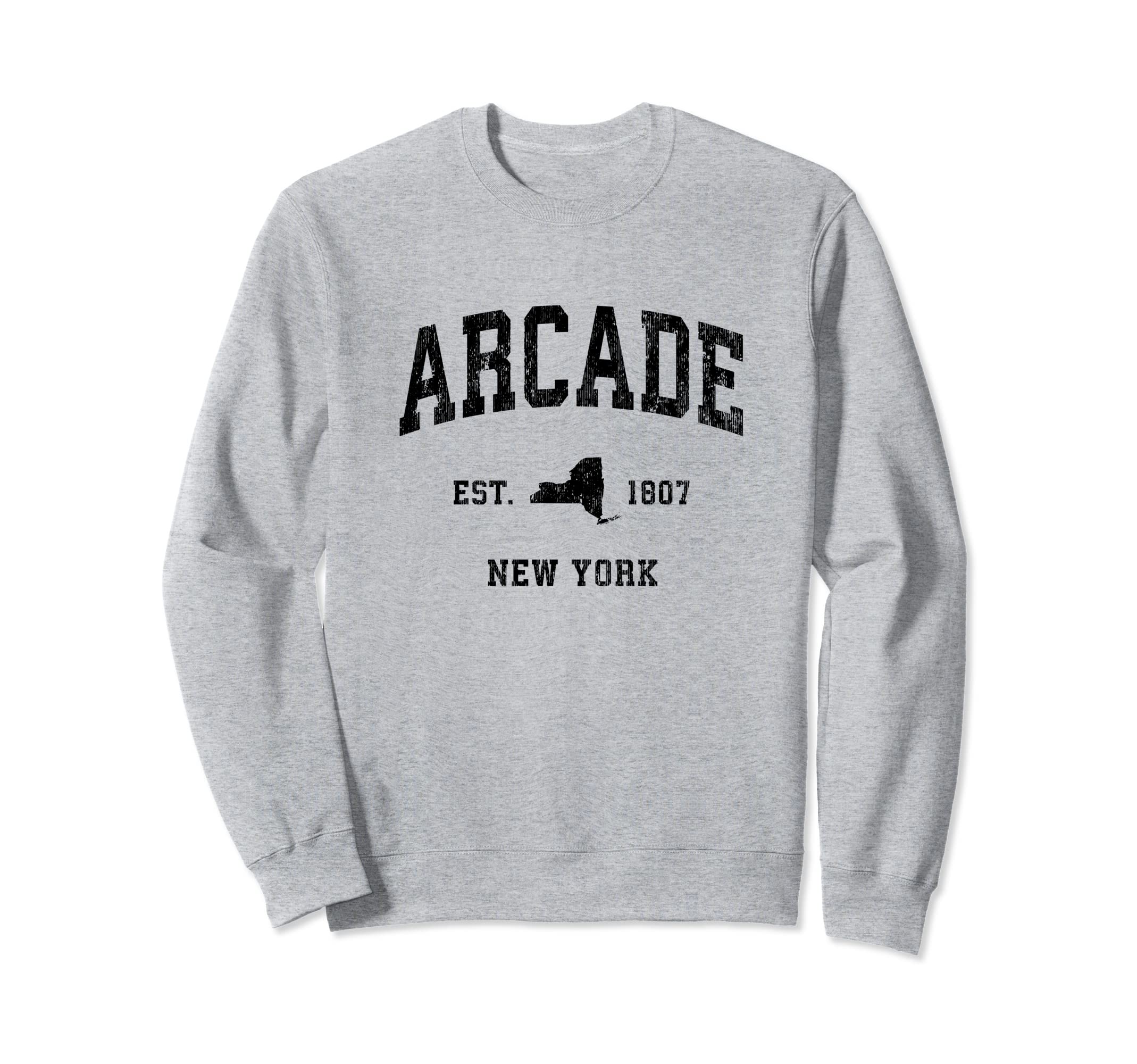 Arcade New York Ny Athletic Black Sweatshirt - Streetwear Style Unisex - T-Shirt, Sweatshirt, Hoodie