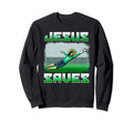 Funny Christian Soccer Jesus Saves Sweatshirt - Graphic Print Men Women - T-Shirt, Sweatshirt, Hoodie