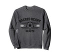 Sacred Heart Hearts Soccer Ball Sweatshirt - Aesthetic Graphic Men Women - T-Shirt, Sweatshirt, Hoodie