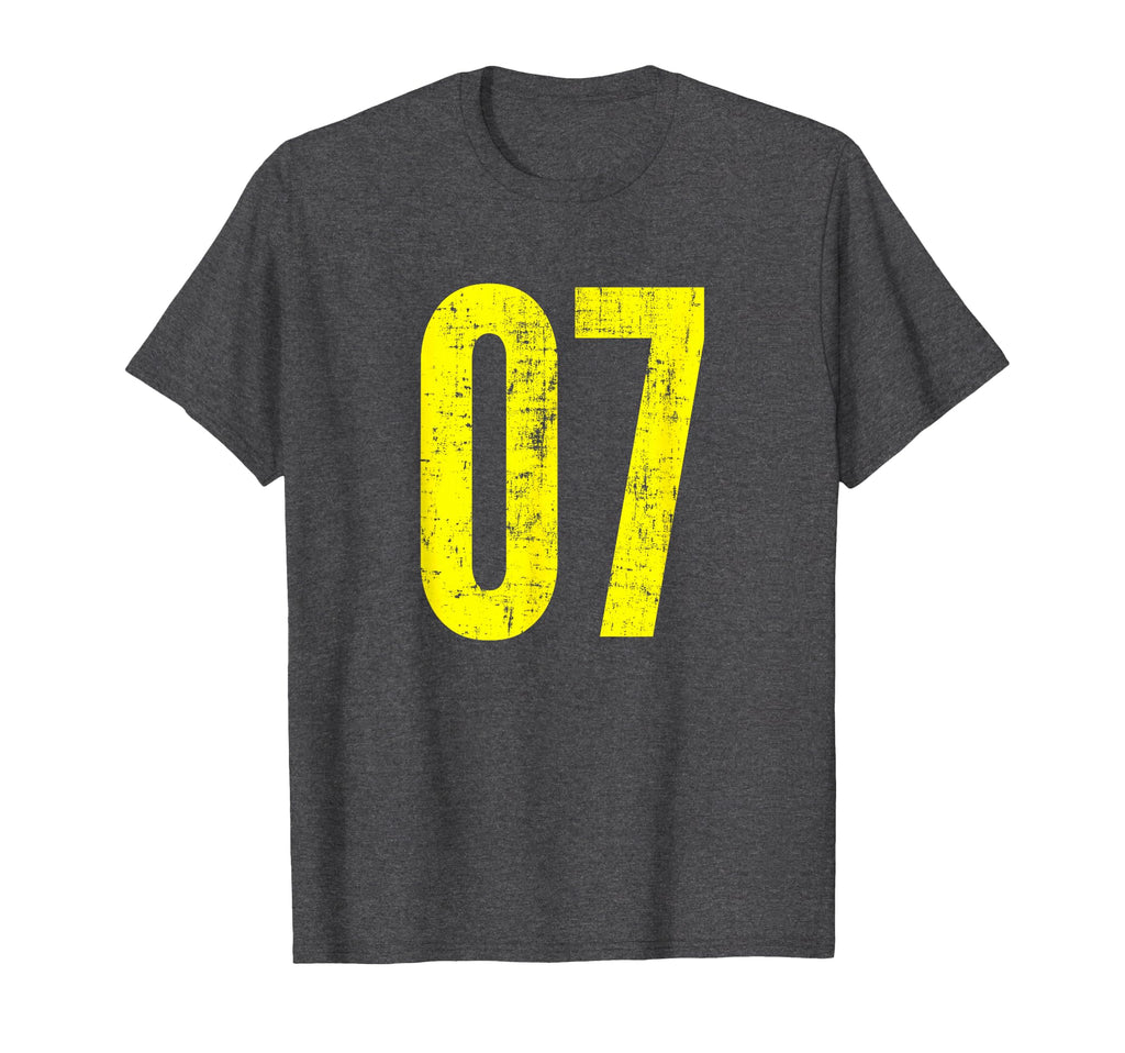 Number 07 Zero Seven Distressed T-Shirt - Custom Art Print for Adults - T-Shirt, Sweatshirt, Hoodie