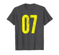 Number 07 Zero Seven Distressed T-Shirt - Custom Art Print for Adults - T-Shirt, Sweatshirt, Hoodie