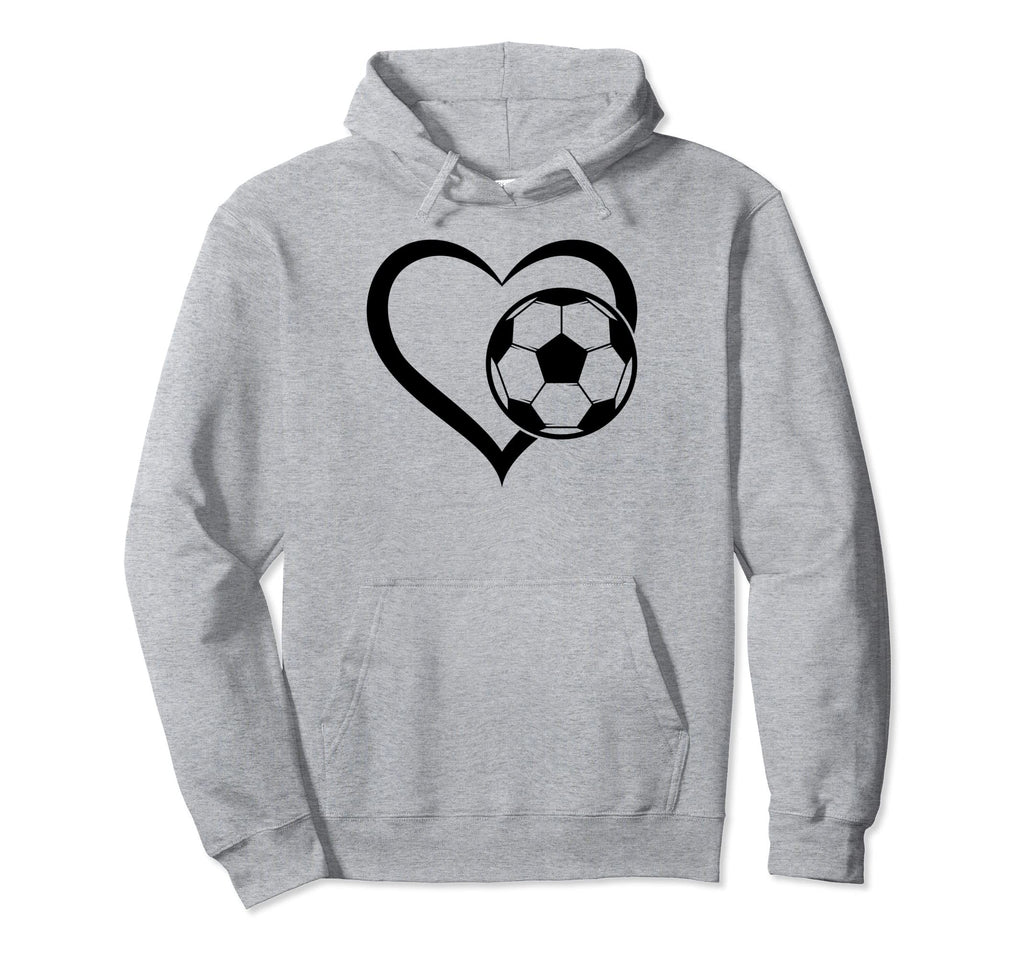 Soccer Heart Soccer Ball Heart Hoodie - Fun Novelty Design Men Women - T-Shirt, Sweatshirt, Hoodie