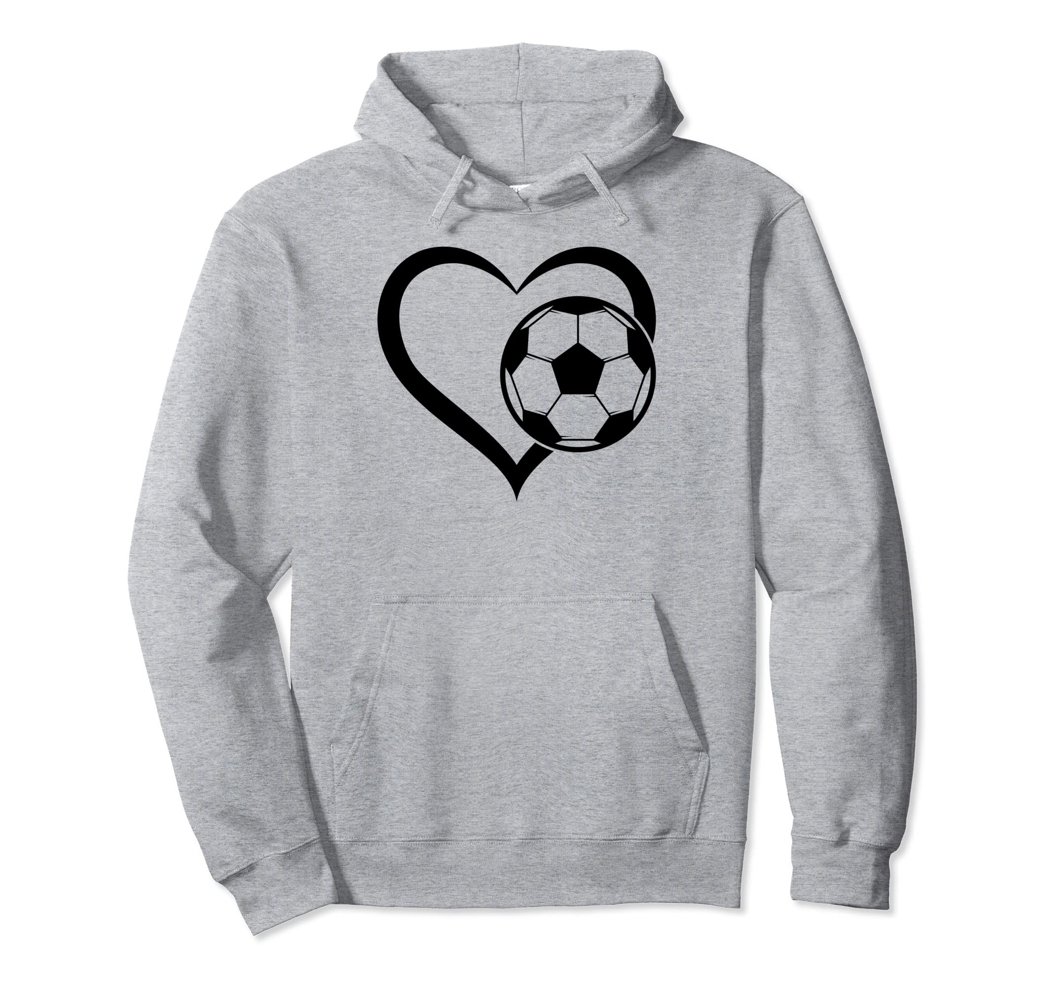 Soccer Heart Soccer Ball Heart Hoodie - Fun Novelty Design Men Women - T-Shirt, Sweatshirt, Hoodie
