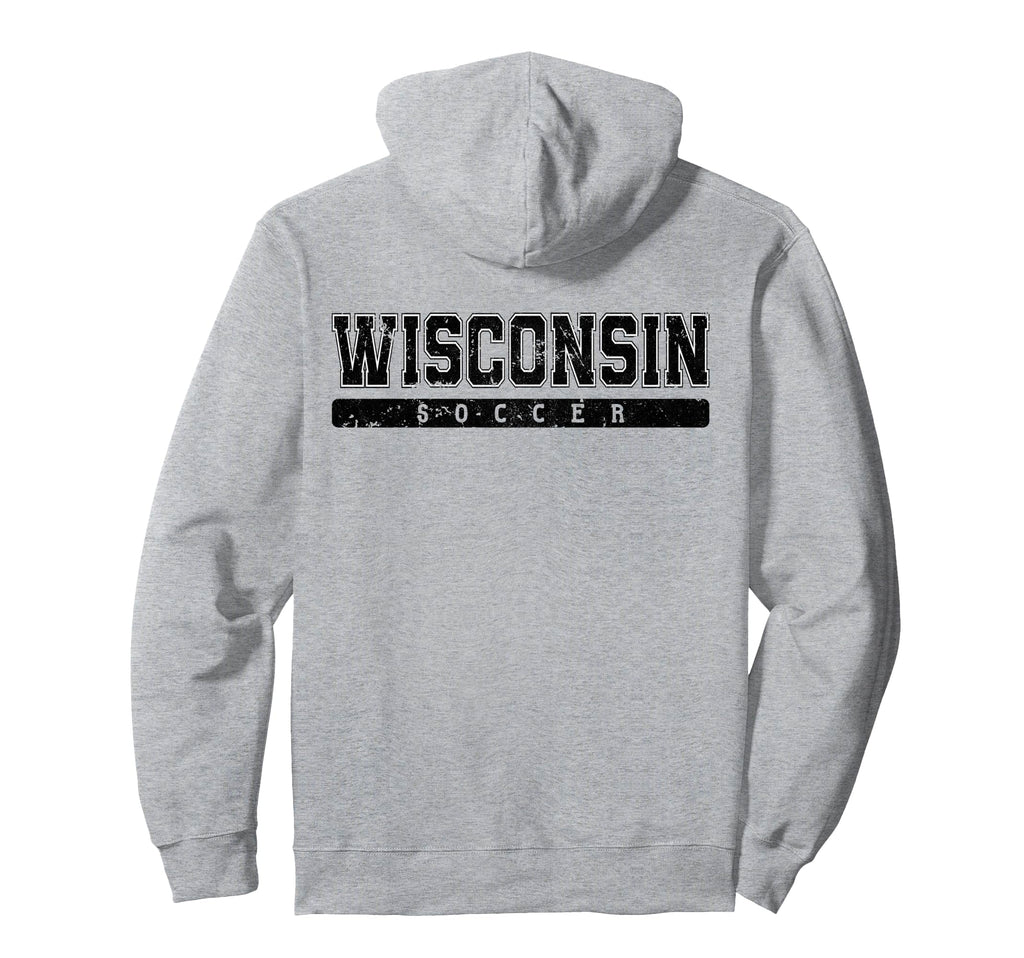 Wisconsin Soccer Black Text Hoodie - Streetwear Style for Adults - T-Shirt, Sweatshirt, Hoodie