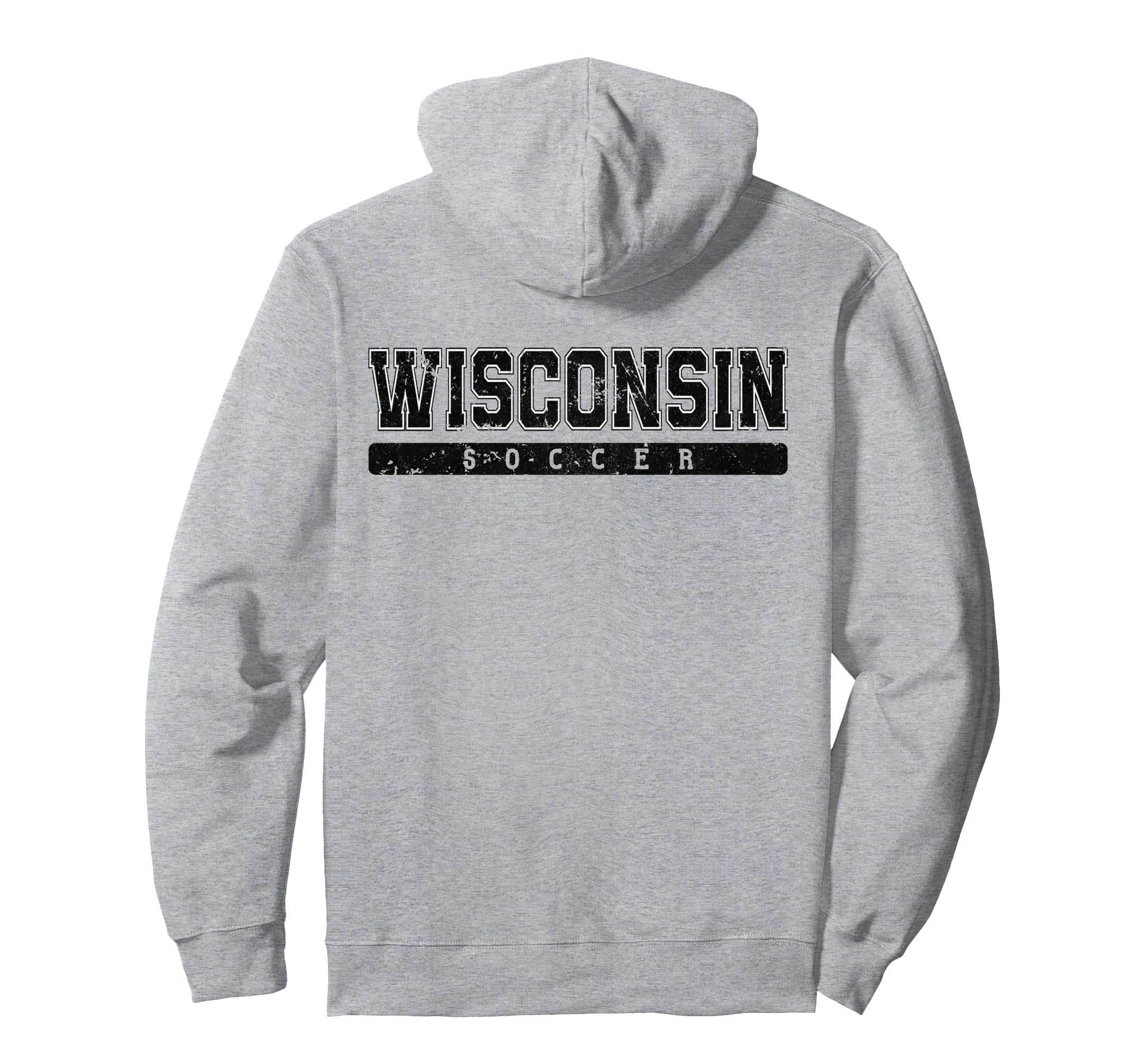 Wisconsin Soccer Black Text Hoodie - Streetwear Style for Adults - T-Shirt, Sweatshirt, Hoodie