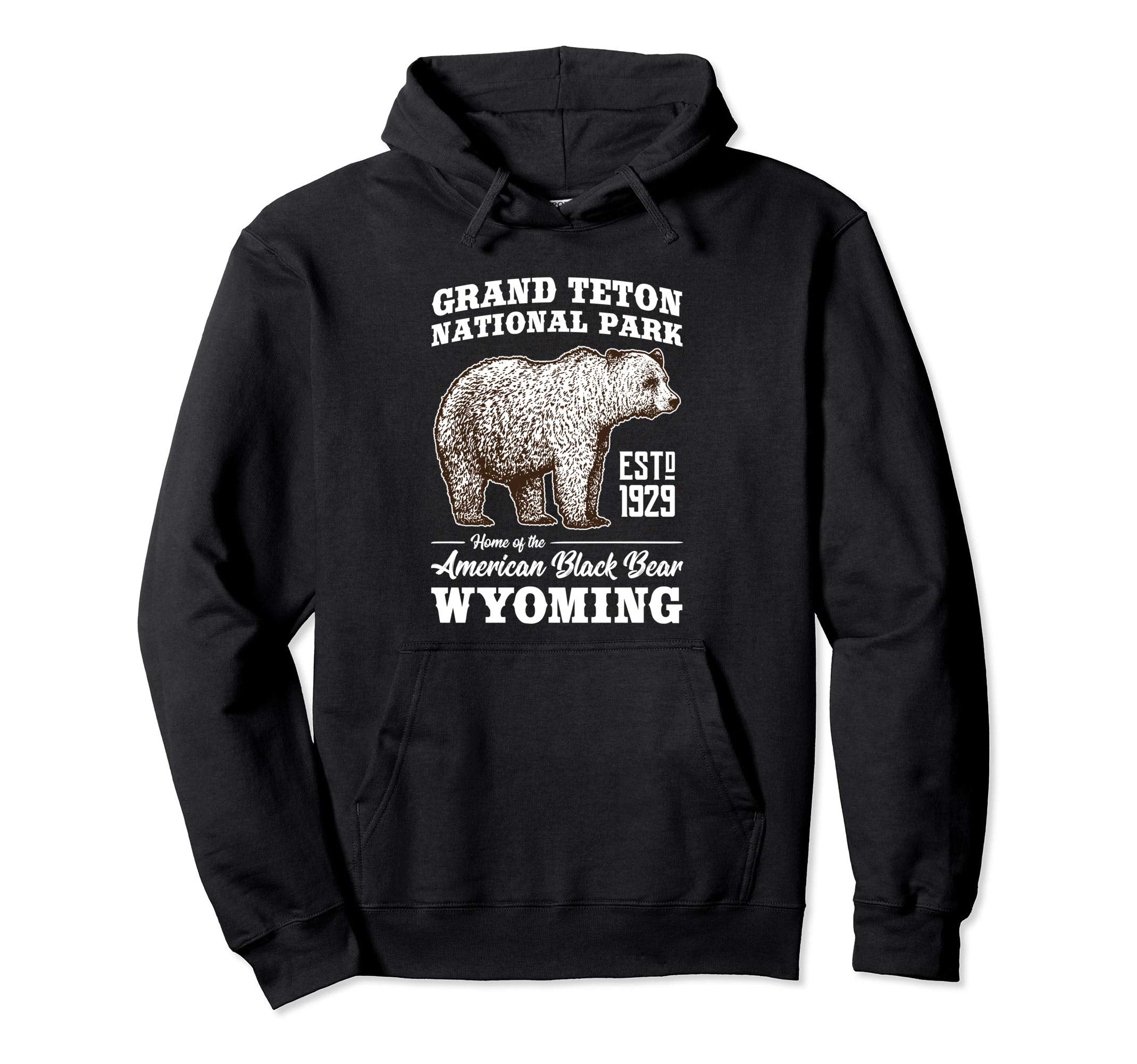 Grand Teton National Park Bear Wyoming Hoodie - Novelty Apparel for Adults - T-Shirt, Sweatshirt, Hoodie