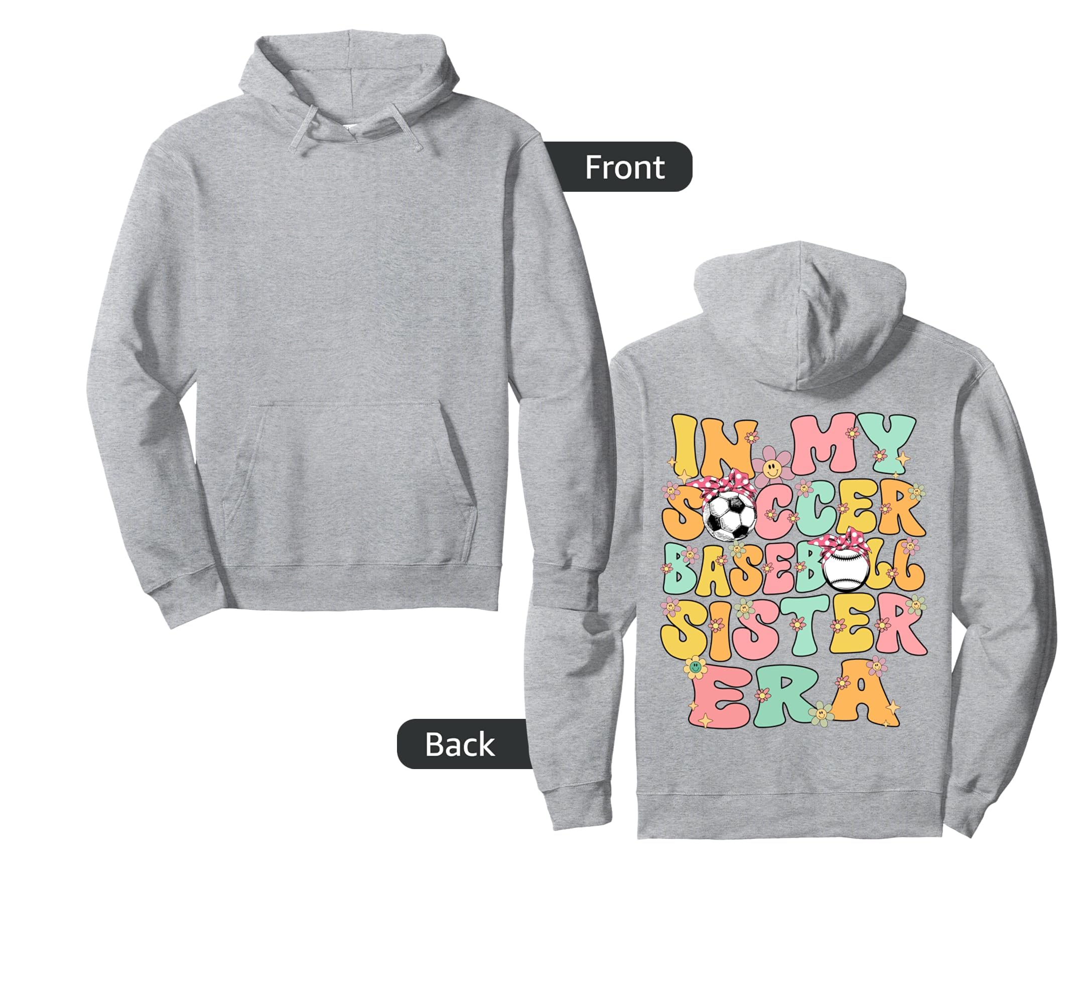 My Soccer Baseball Sister Era Baseball Hoodie - Streetwear Style Men Women - T-Shirt, Sweatshirt, Hoodie