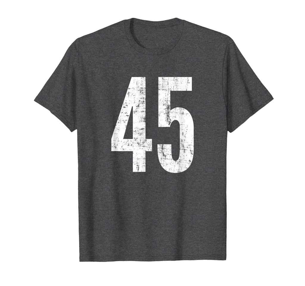 Number 45 Forty Five Distressed Sport T-Shirt - Graphic Print Men Women - T-Shirt, Sweatshirt, Hoodie