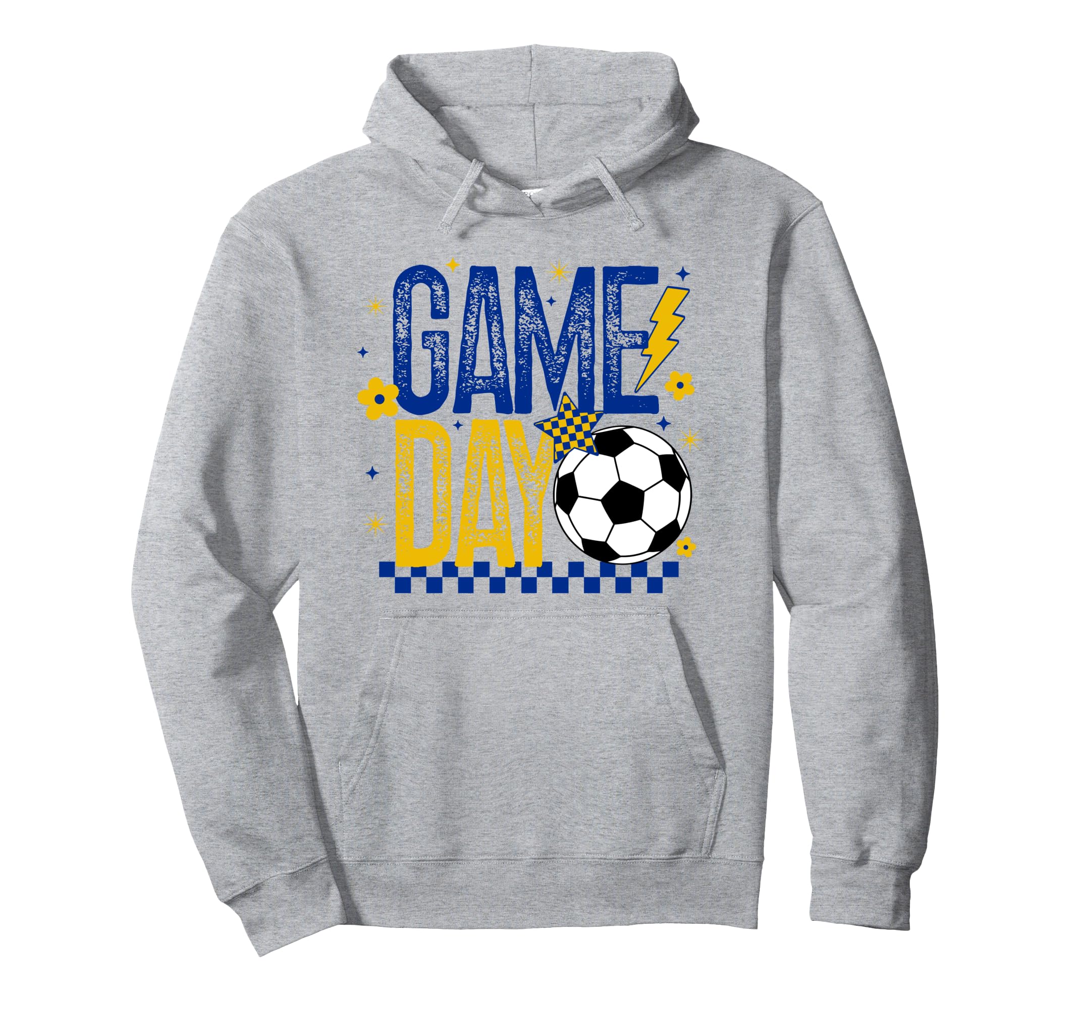 Game Day Soccer Season Blue Gold Hoodie - Streetwear Style for Adults - T-Shirt, Sweatshirt, Hoodie