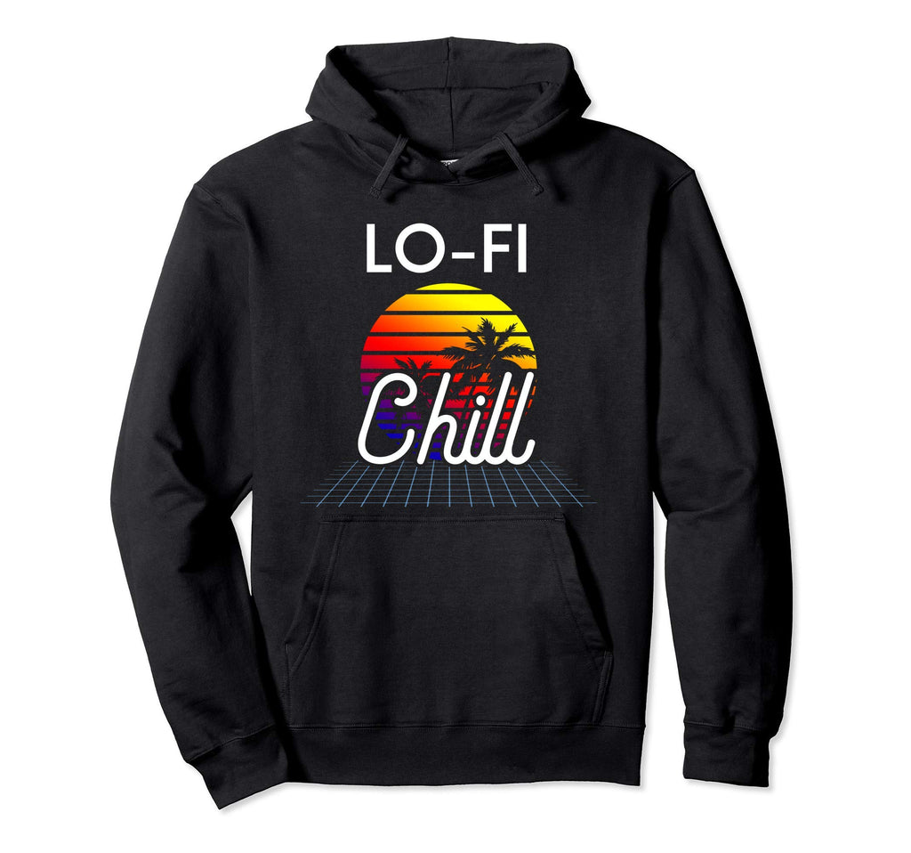 Lo Fi Chill Hop Sunset Outrun Synthwave Hoodie - Unique Graphic for Adults - T-Shirt, Sweatshirt, Hoodie