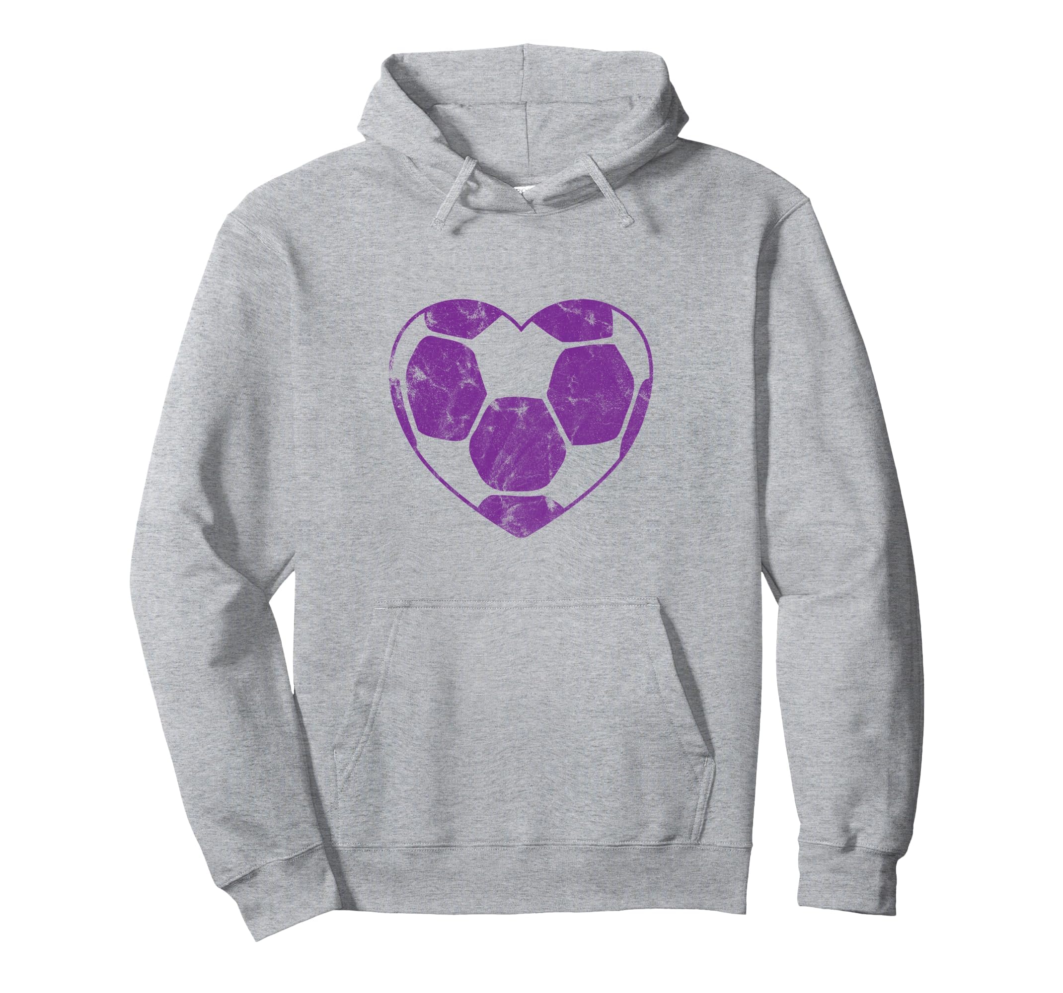 Purple Soccer Ball Mom Fan Simple Heart Hoodie - Unique Graphic for Adults - T-Shirt, Sweatshirt, Hoodie