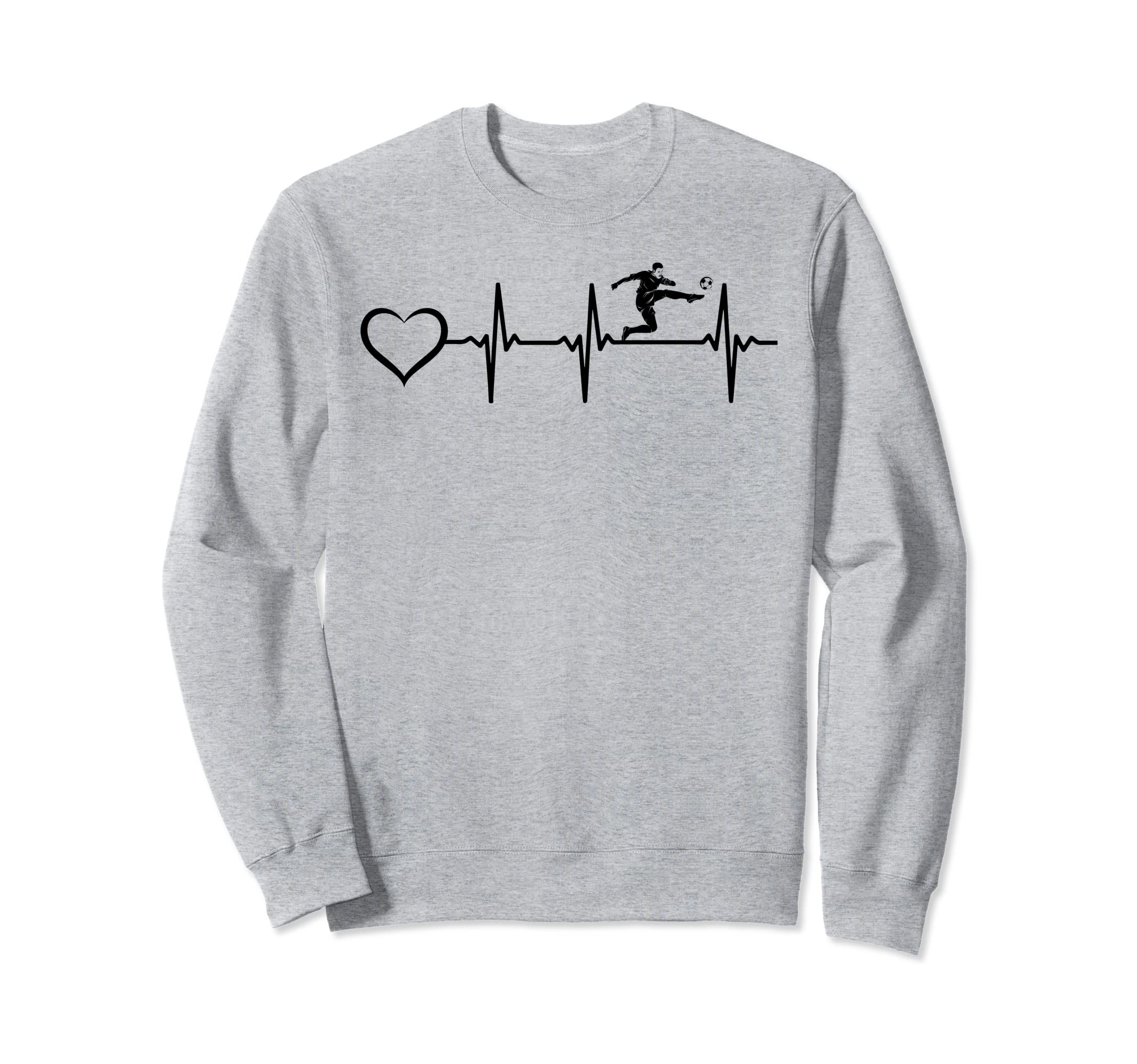 Soccer Heartbeat Heart Soccer Sweatshirt - Aesthetic Graphic Men Women - T-Shirt, Sweatshirt, Hoodie