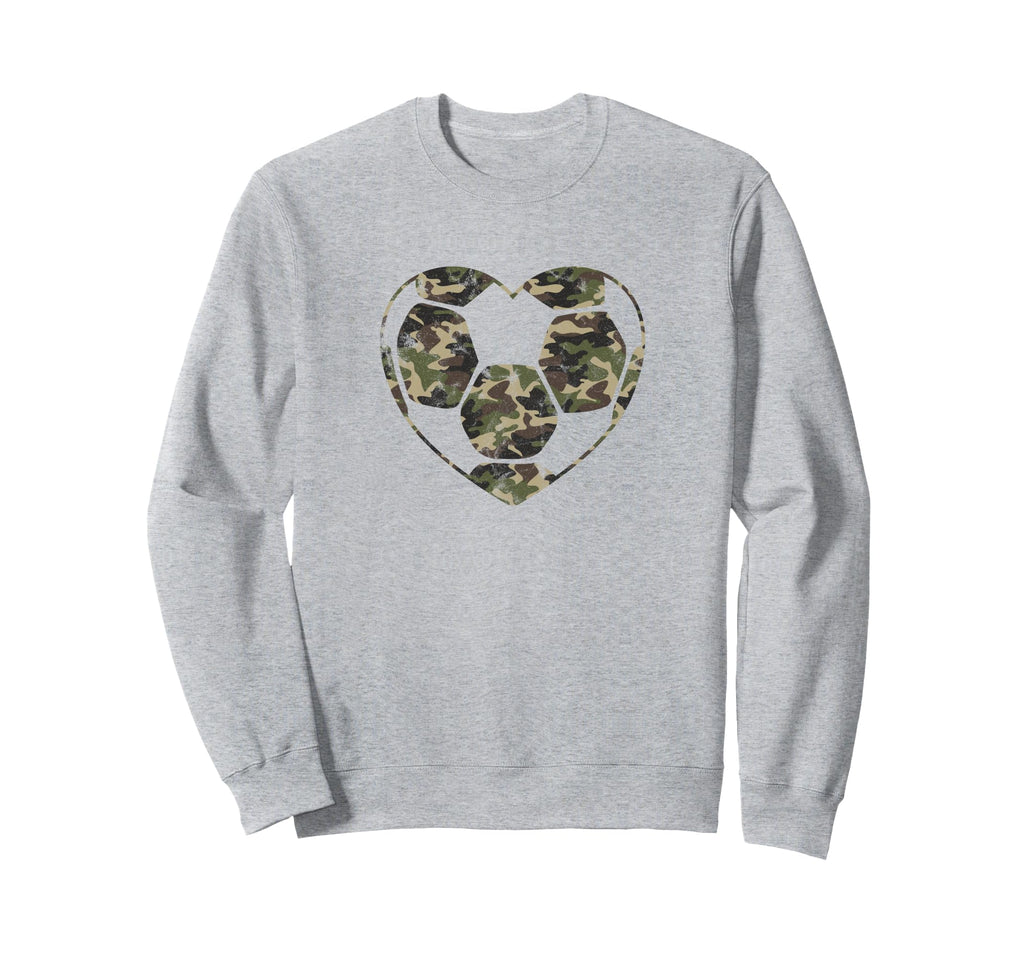 Soccer Ball Camo Heart Mom Fan Sweatshirt - Minimalist Print Men Women - T-Shirt, Sweatshirt, Hoodie