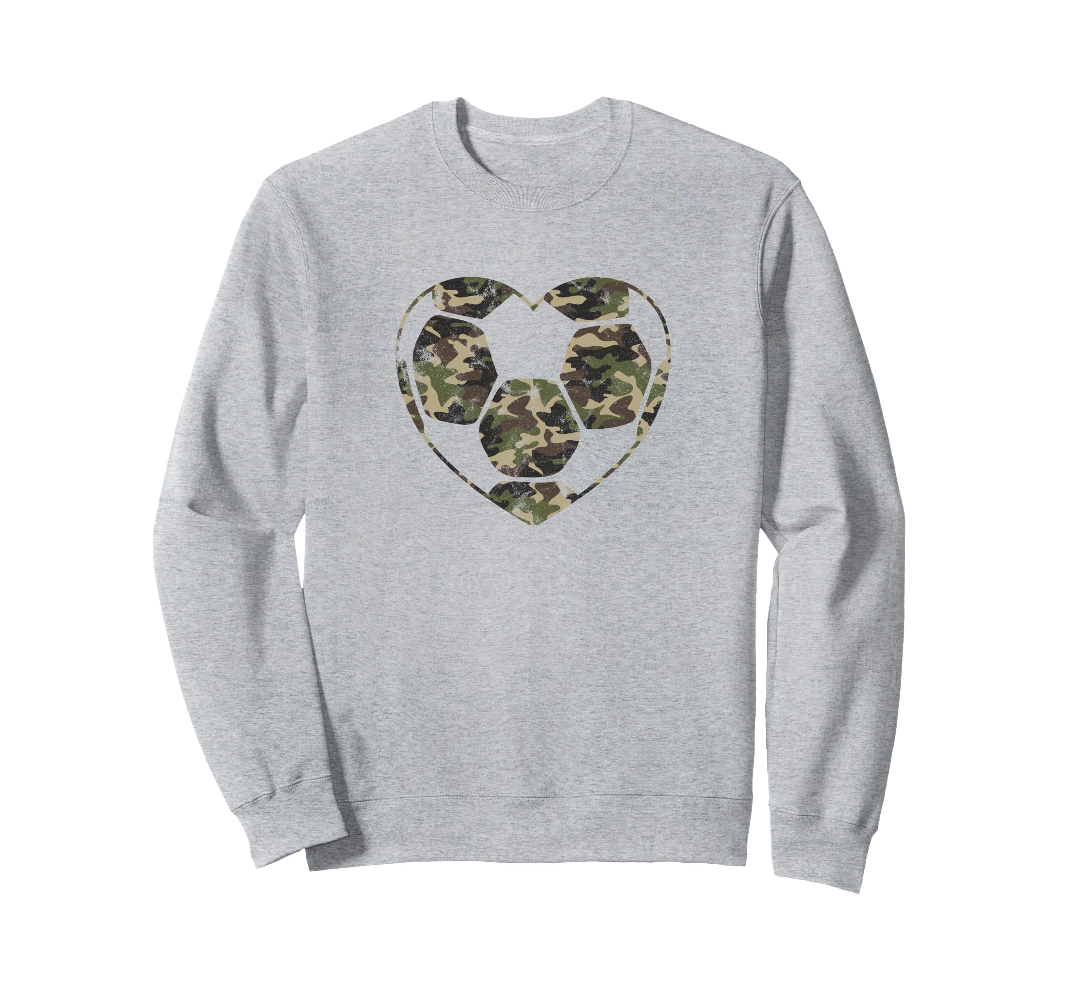 Soccer Ball Camo Heart Mom Fan Sweatshirt - Minimalist Print Men Women - T-Shirt, Sweatshirt, Hoodie