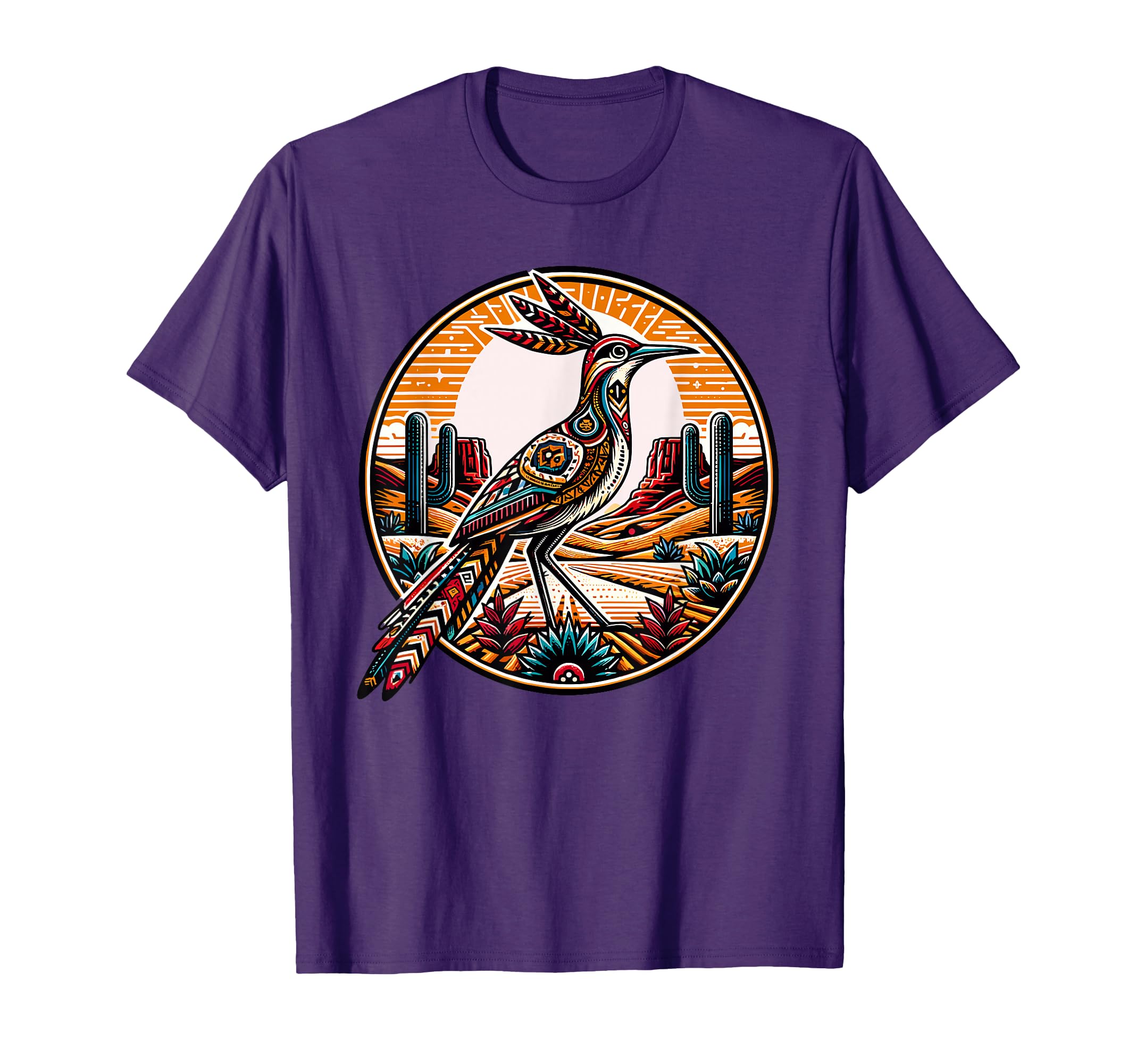 Roadrunner Boho Desert Cactus T-Shirt - Custom Art Print Men Women - T-Shirt, Sweatshirt, Hoodie