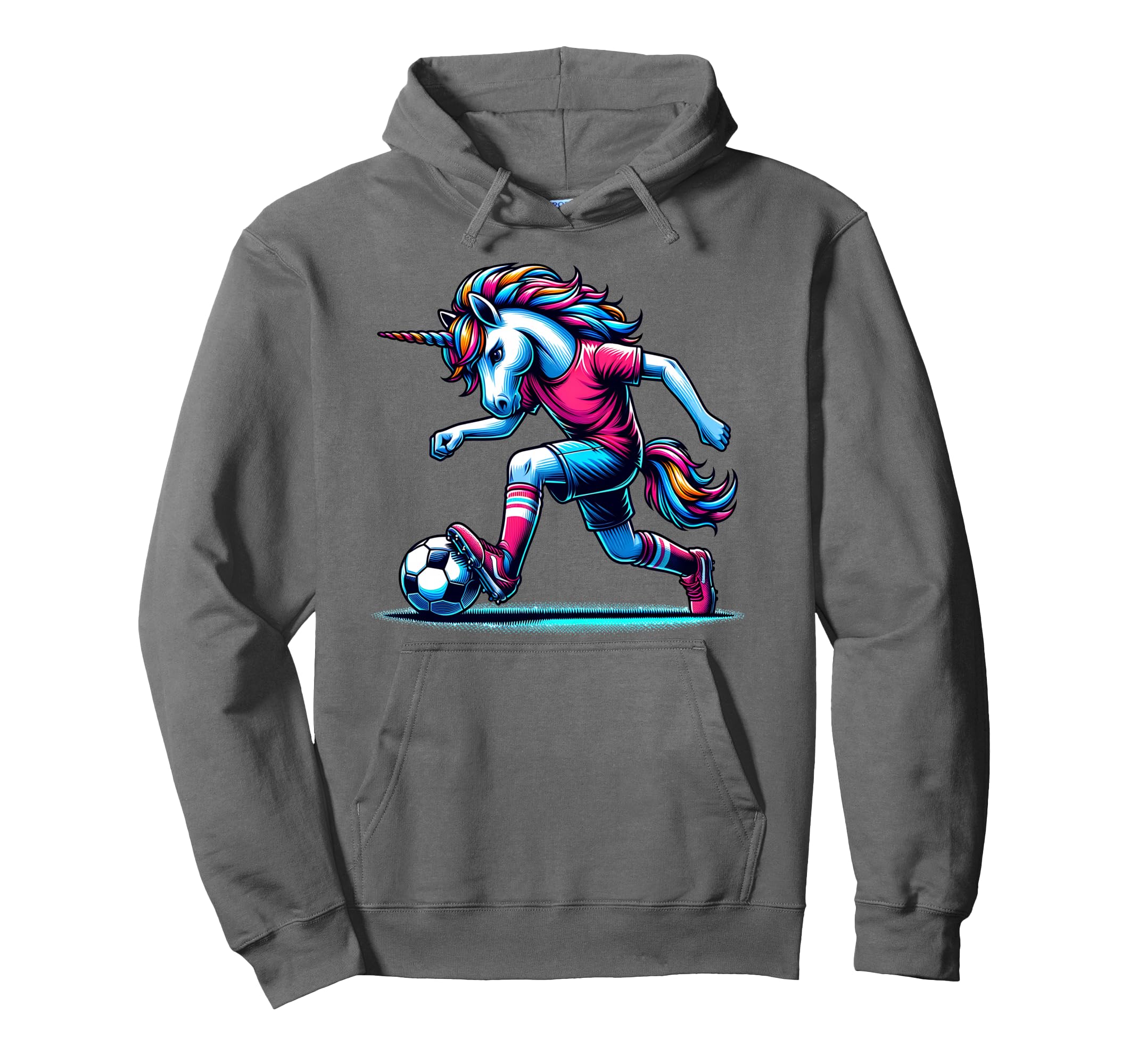 Footballer Unicorn Fans Soccer Team Hoodie - Custom Art Print for Adults - T-Shirt, Sweatshirt, Hoodie