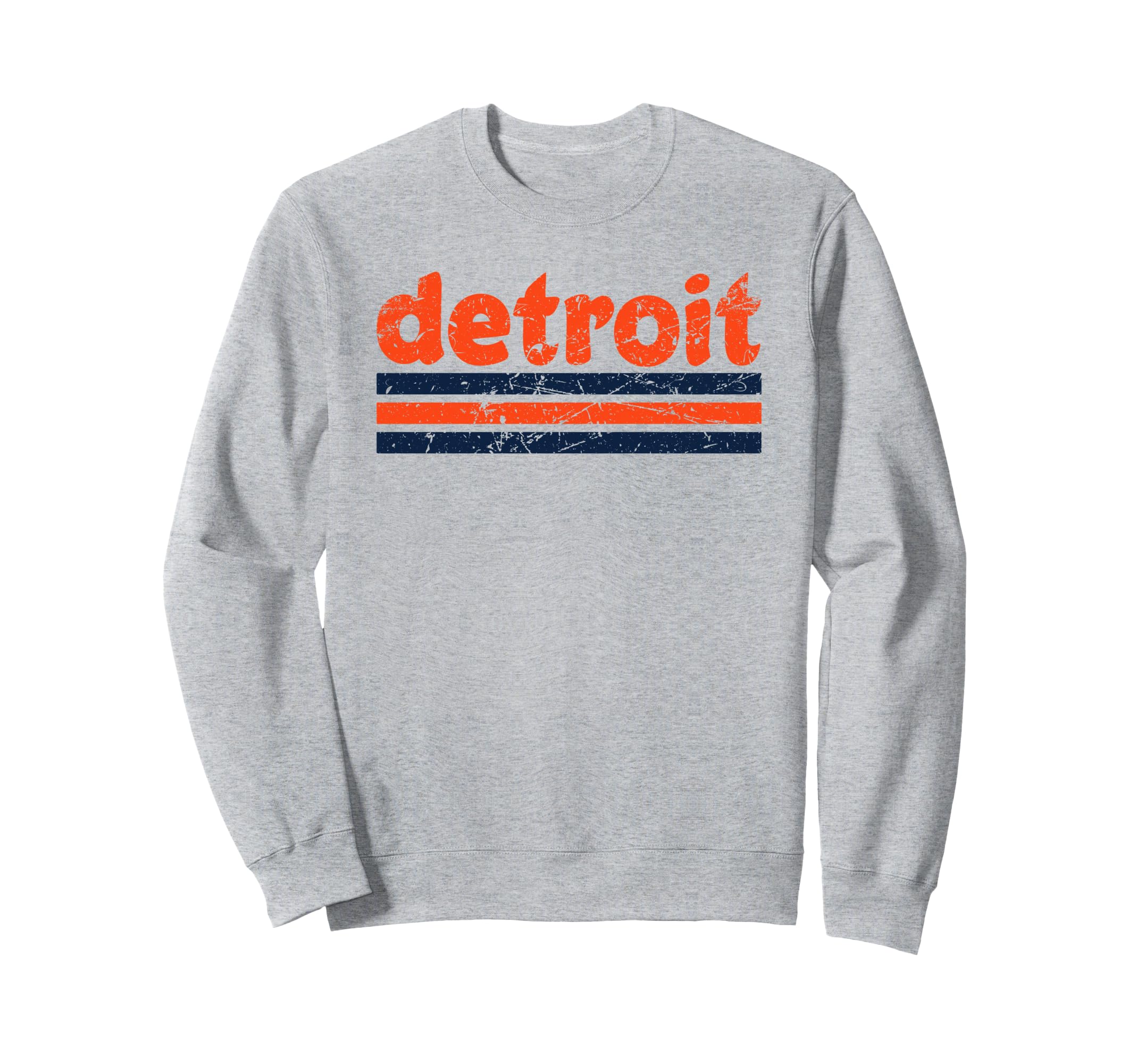 Detroit Michigan Three Stripe Sweatshirt - Novelty Apparel for Adults - T-Shirt, Sweatshirt, Hoodie