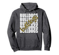 Bulldogs Gold School Sports Fan Team Hoodie - Minimalist Print for Adults - T-Shirt, Sweatshirt, Hoodie