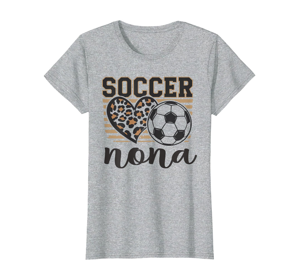 Soccer Nona Leopard Heart Family T-Shirt - Custom Art Print Men Women - T-Shirt, Sweatshirt, Hoodie