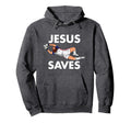 Funny Soccer Christian Tees Jesus Saves Hoodie - Streetwear Style Men Women - T-Shirt, Sweatshirt, Hoodie