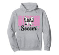 Just Who Loves Soccer Coquette Bow Hoodie - Trendy Graphic for Adults - T-Shirt, Sweatshirt, Hoodie
