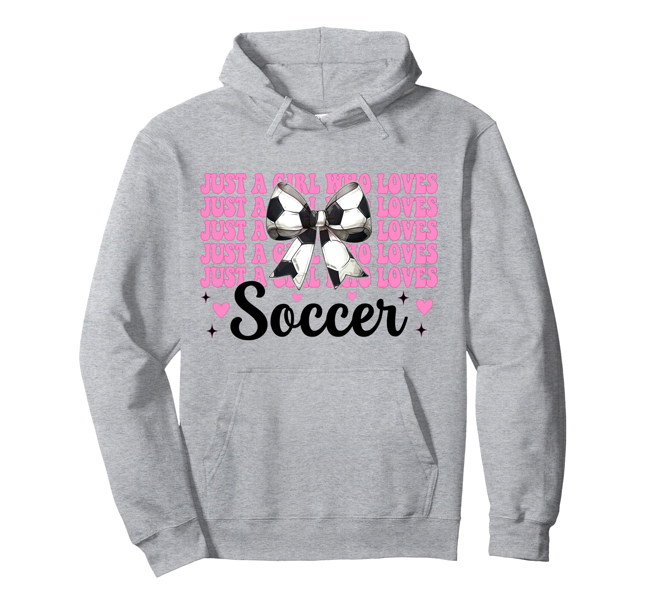 Just Who Loves Soccer Coquette Bow Hoodie - Trendy Graphic for Adults - T-Shirt, Sweatshirt, Hoodie