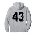 Number 43 Backside 80S 90S Team Jersey Hoodie - Unique Graphic Unisex - T-Shirt, Sweatshirt, Hoodie