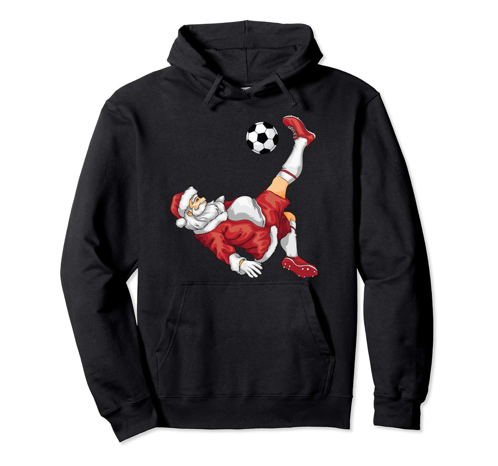 Santa Soccer Bicycle Kick Goalies Gag Hoodie - Fun Novelty Design Unisex - T-Shirt, Sweatshirt, Hoodie