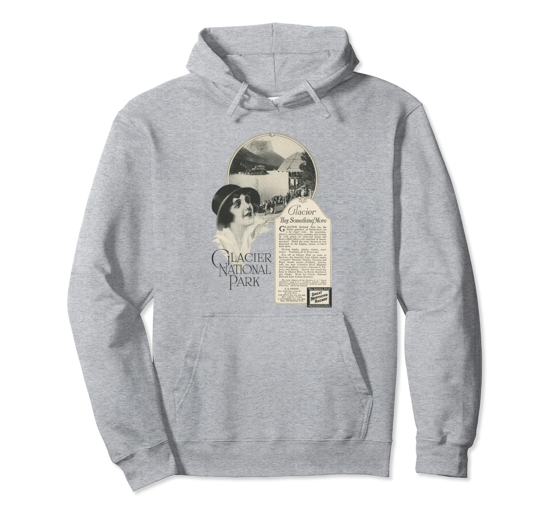 Glacier National Park Montana Hoodie - Novelty Apparel for Adults - T-Shirt, Sweatshirt, Hoodie