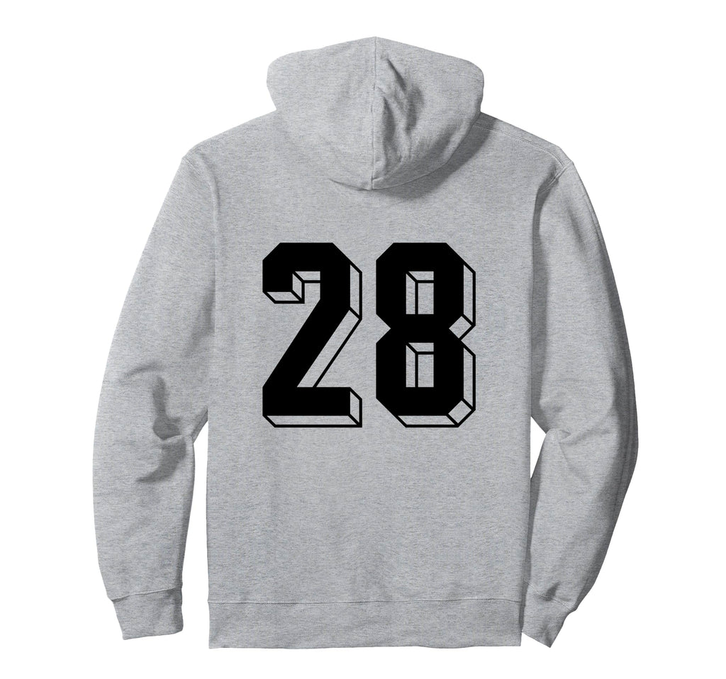 Number 28 Backside 80S 90S Team Hoodie - Casual Everyday Wear Men Women - T-Shirt, Sweatshirt, Hoodie