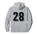 Number 28 Backside 80S 90S Team Hoodie - Casual Everyday Wear Men Women - T-Shirt, Sweatshirt, Hoodie