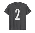 Number 2 Two Distressed Sport Team T-Shirt - Custom Art Print Men Women - T-Shirt, Sweatshirt, Hoodie