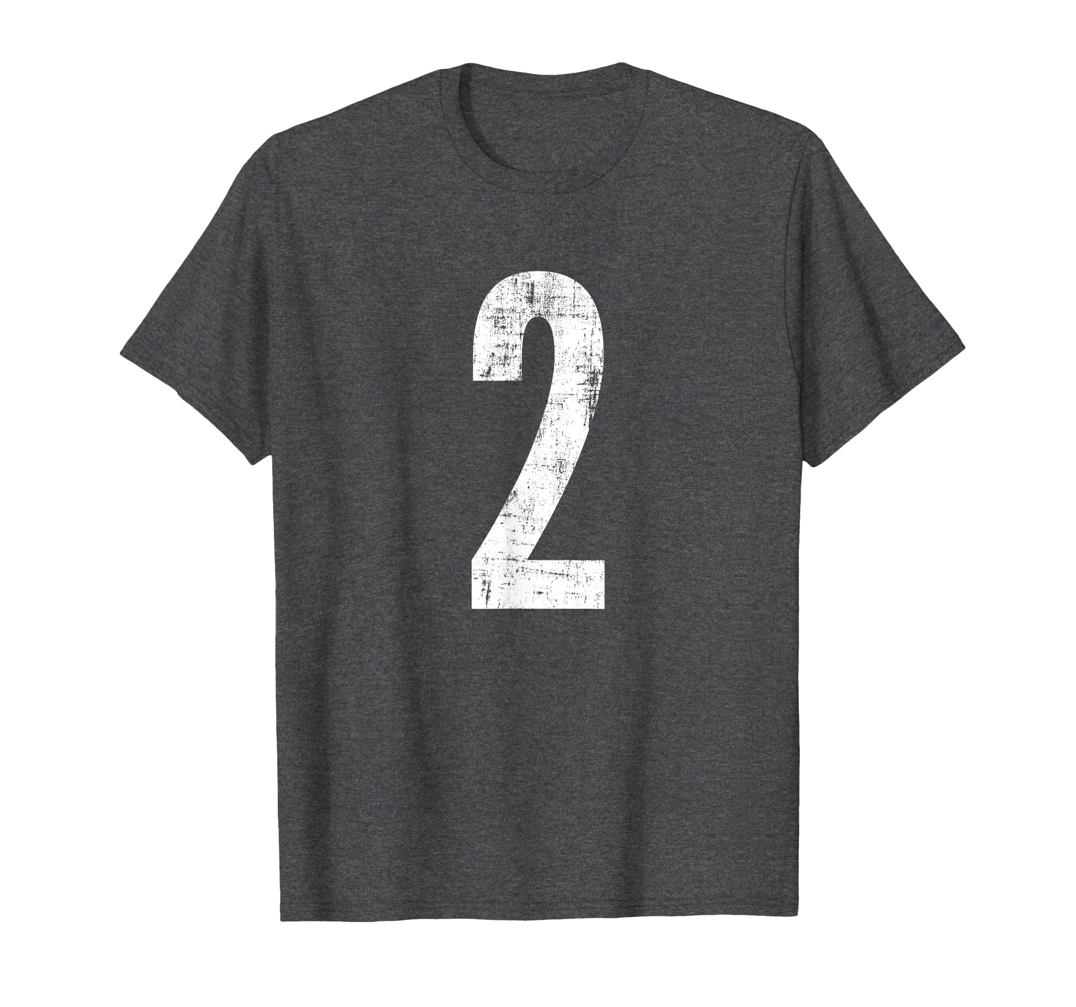 Number 2 Two Distressed Sport Team T-Shirt - Custom Art Print Men Women - T-Shirt, Sweatshirt, Hoodie