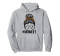 Momlife Messy Bun Leopard Soccer Mom Hoodie - Aesthetic Graphic for Adults - T-Shirt, Sweatshirt, Hoodie