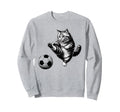 Funny Soccer Cat Football Kitten Cat Sweatshirt - Unique Graphic Unisex - T-Shirt, Sweatshirt, Hoodie