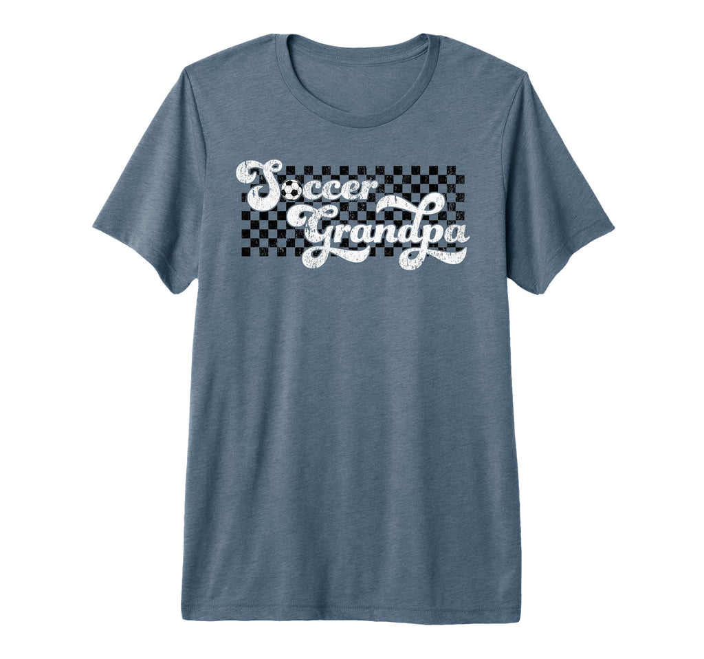 Soccer Grandpa Grandfather Checkered T-Shirt - Aesthetic Graphic Men Women - T-Shirt, Sweatshirt, Hoodie
