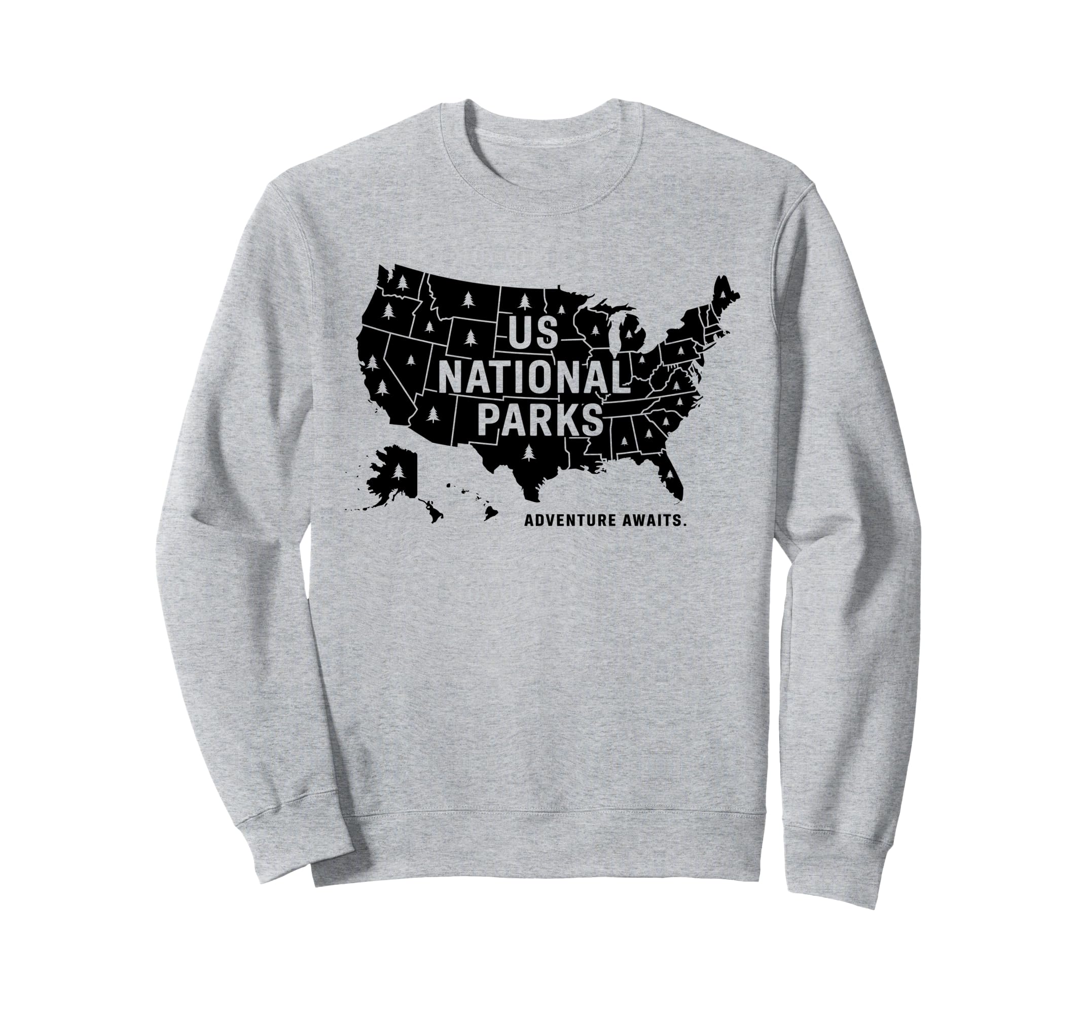 U S National Parks Map Adventure Sweatshirt - Fun Novelty Design Unisex - T-Shirt, Sweatshirt, Hoodie